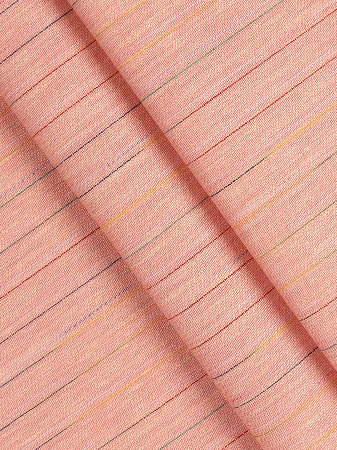 Cotton Striped Pink Colour Shirting Fabric Galaxy Art