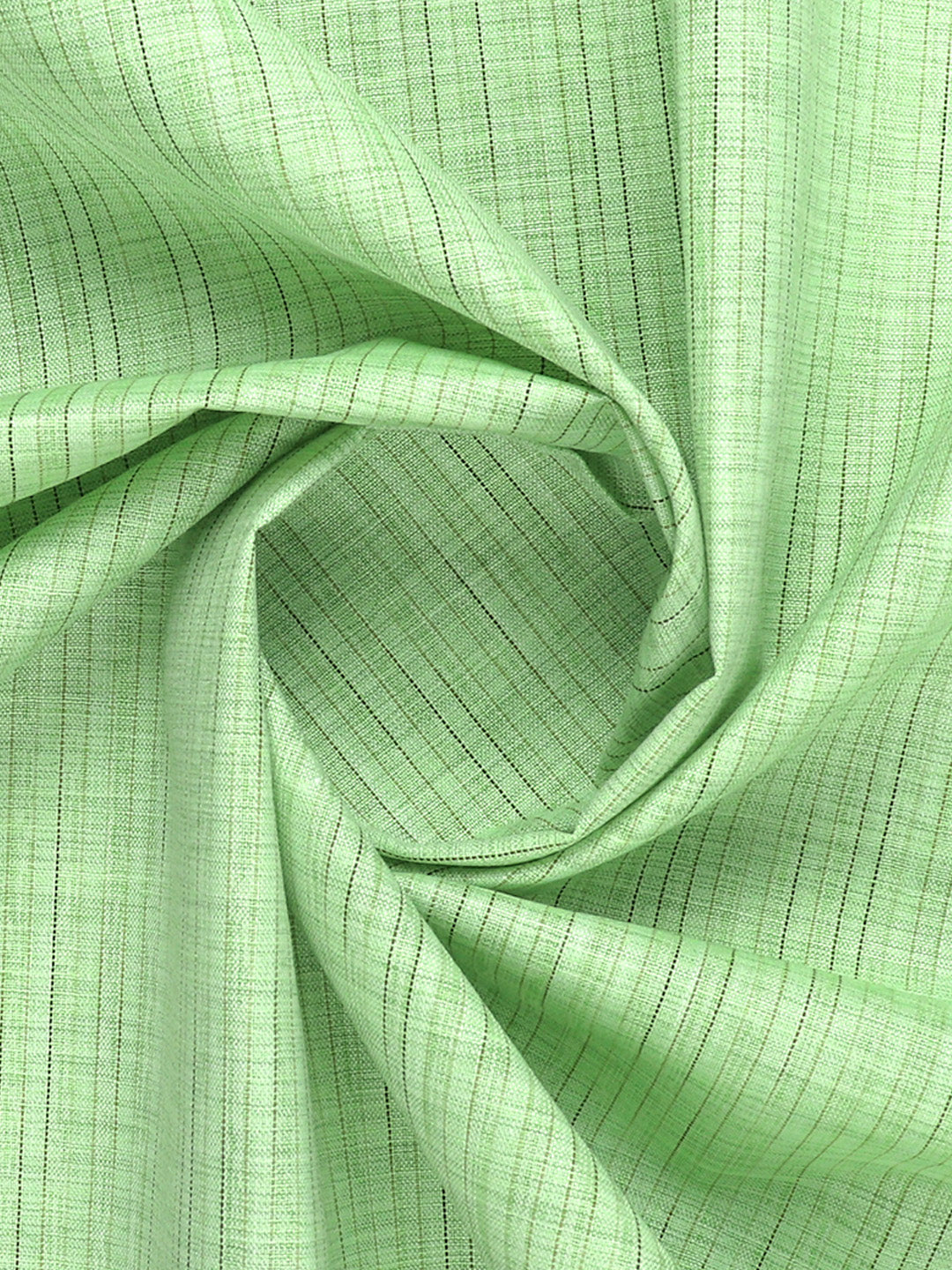 Mens Cotton Rich Striped Shirting Fabric Green Galaxy Art