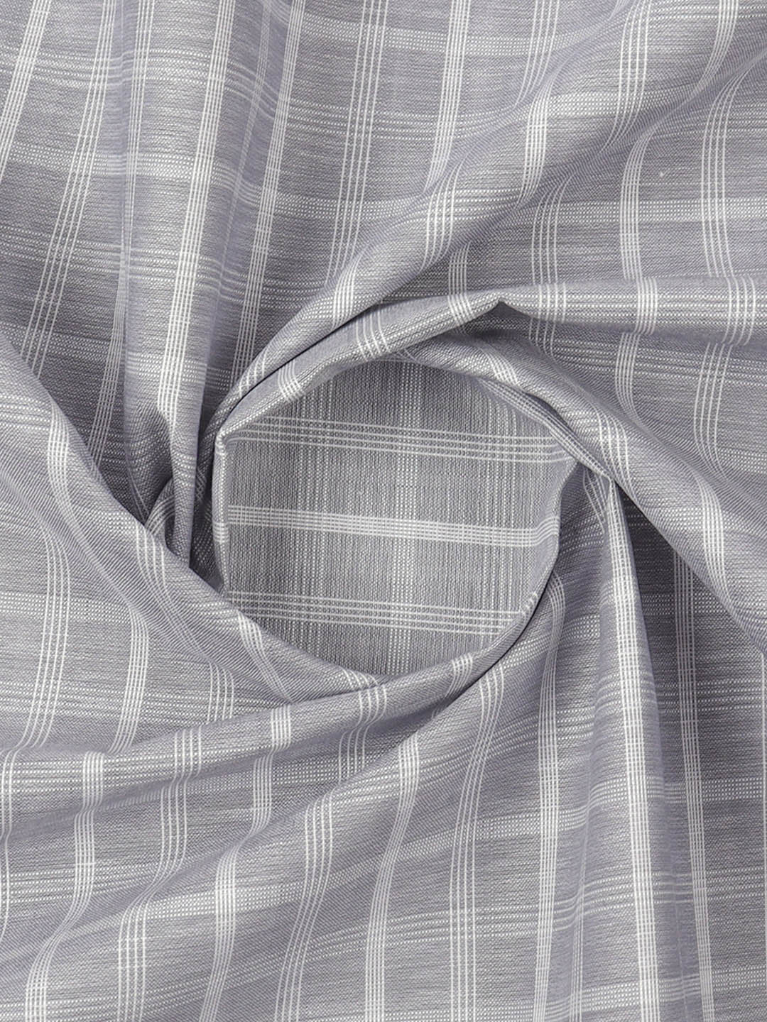 Cotton Checks Grey Colour Traditional Shirting Fabric High Style