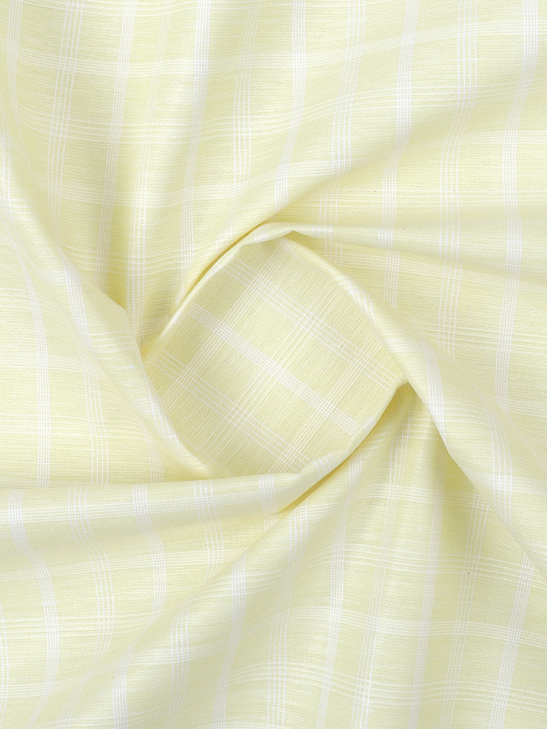 Cotton Checks Yellow Colour Traditional Shirting Fabric High Style