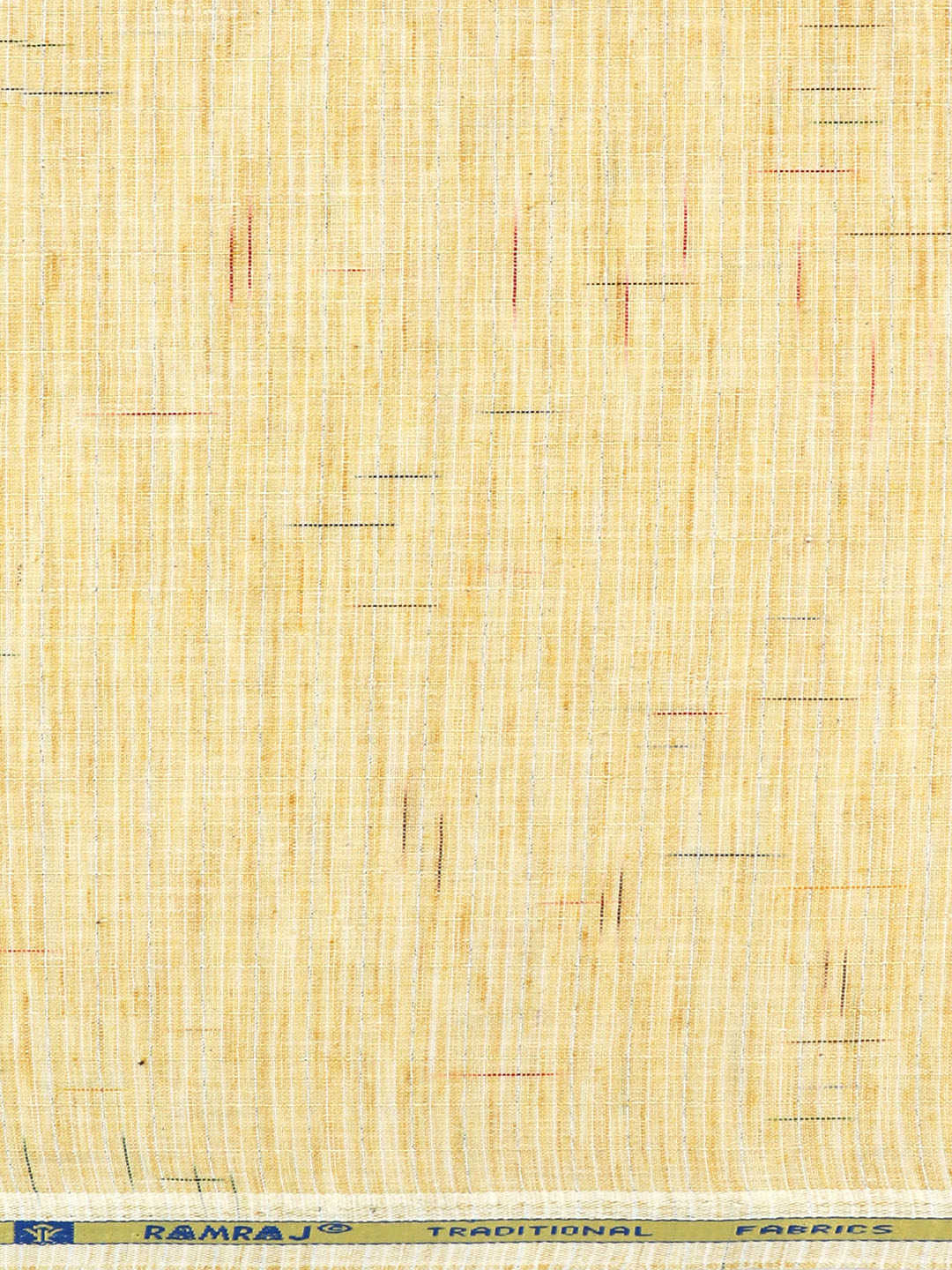 Cotton Rich Self Design Shirt Fabric Yellow Galaxy Art