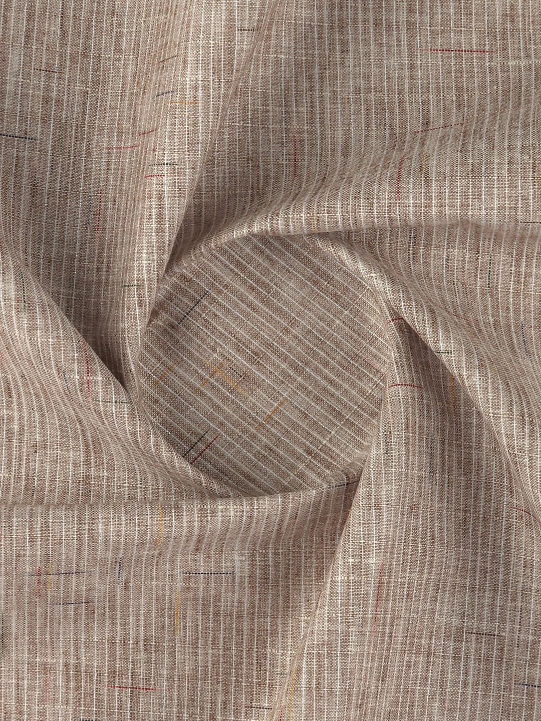 Cotton Rich Self Design Shirt Fabric Brown Galaxy Art