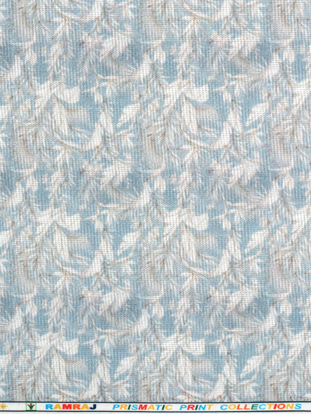 Men Cotton Rich Printed Shirt Fabric Light Blue Hi Tech