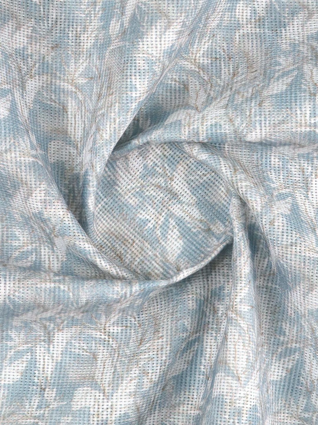 Men Cotton Rich Printed Shirt Fabric Light Blue Hi Tech