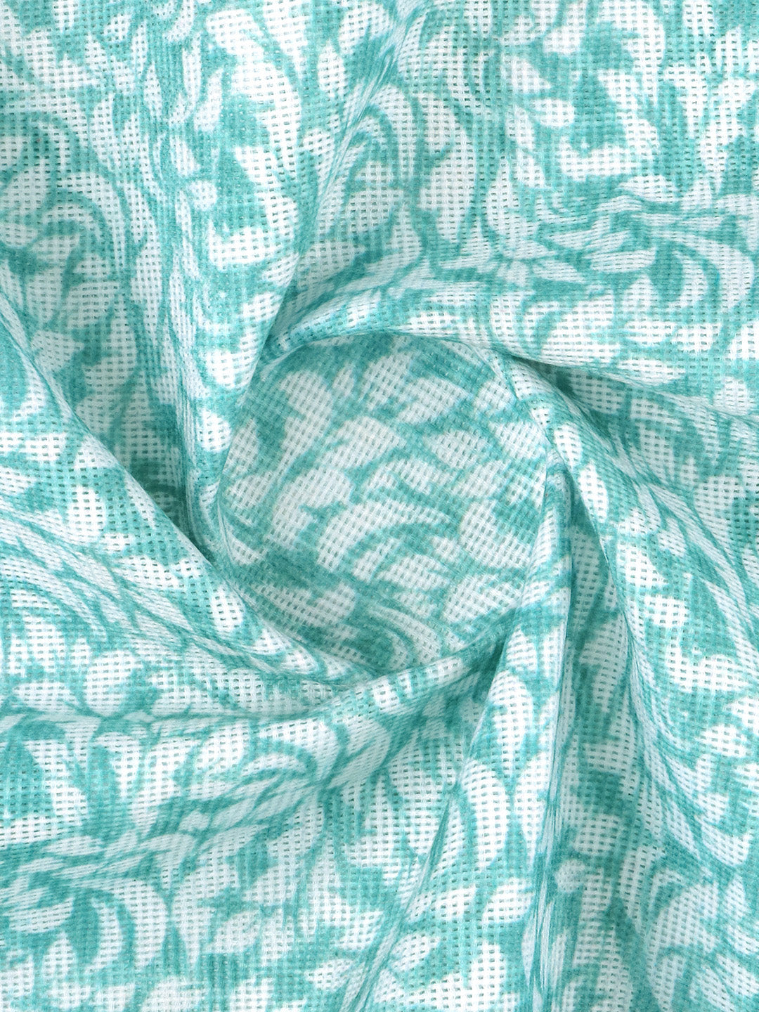 Men Cotton Rich Printed Shirt Fabric Blueish Green Hi Tech