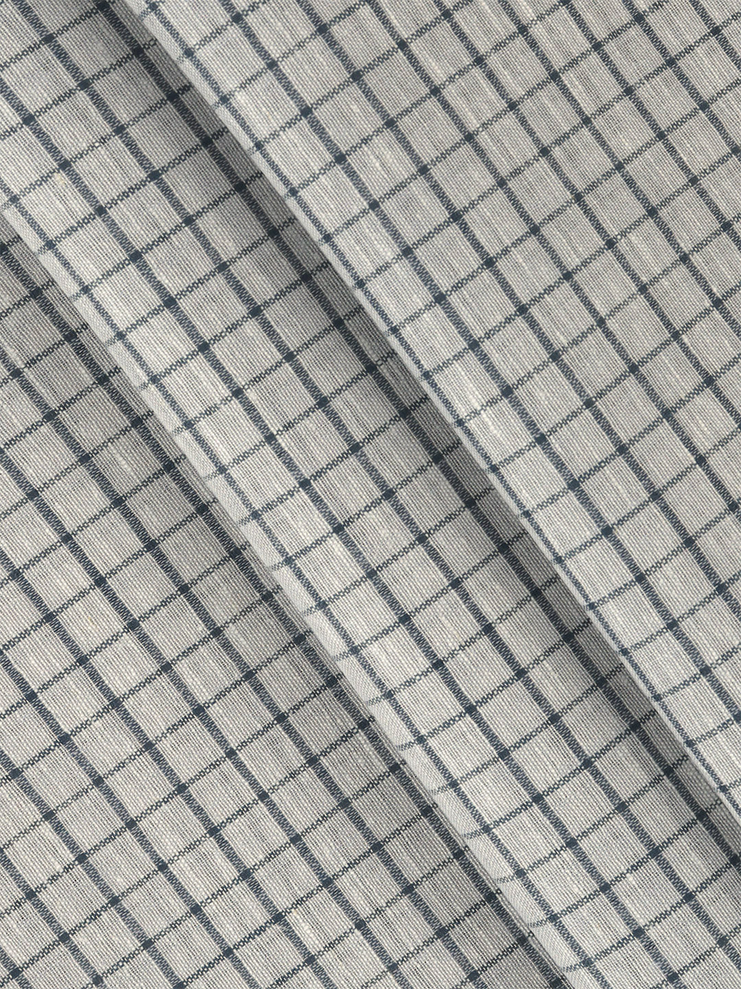 Men Cotton Rich Checked Shirt Fabric DarkGrey Infinity