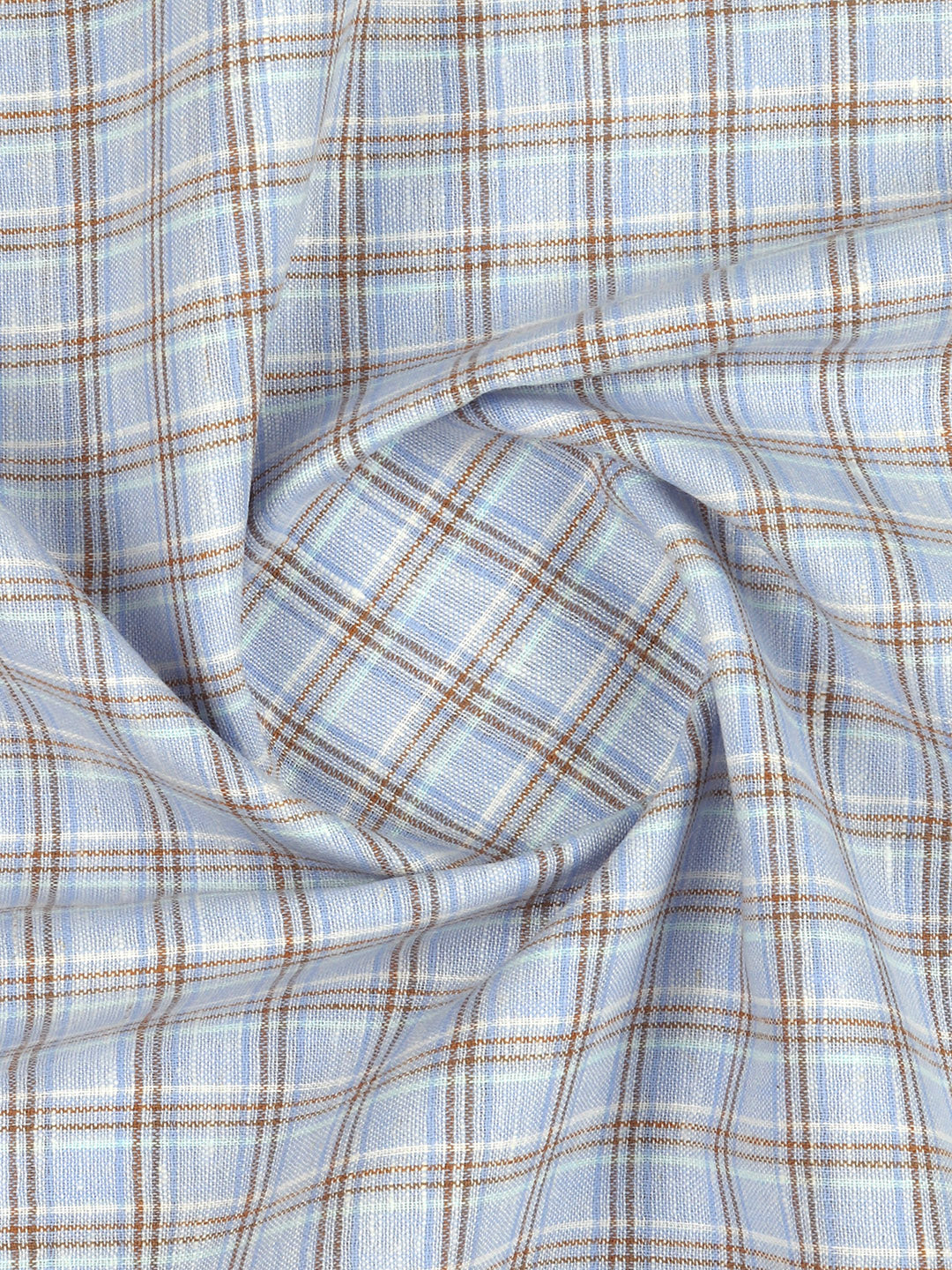 Men Cotton Rich Checked Shirt Fabric Blue Infinity