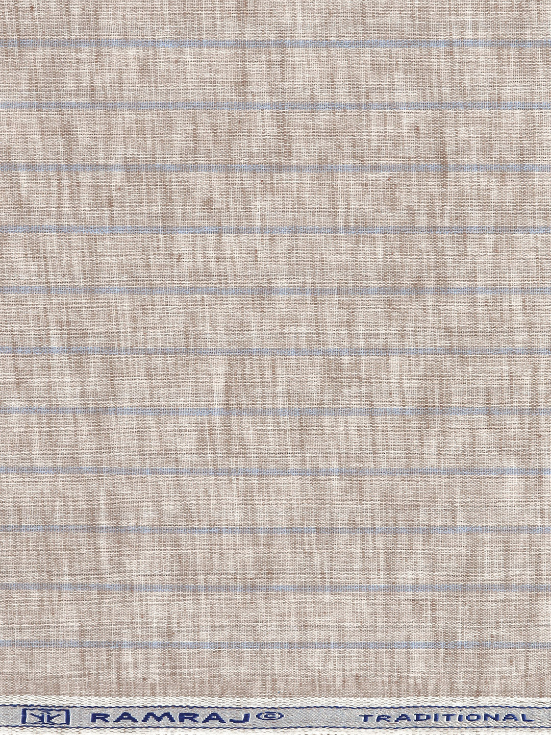 Cotton Rich Light Brown Striped Shirt Fabric High Style