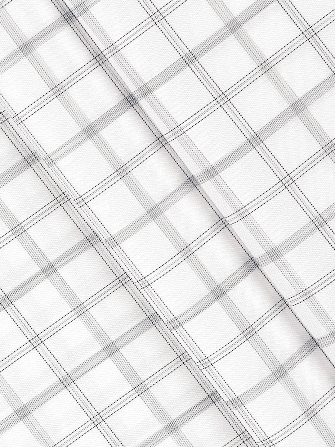 Cotton Rich Checked White Shirt Fabric High Style