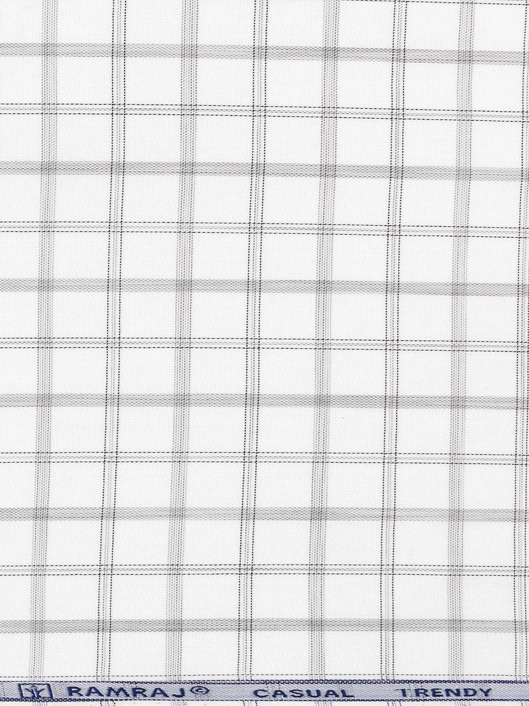 Cotton Rich Checked White Shirt Fabric High Style