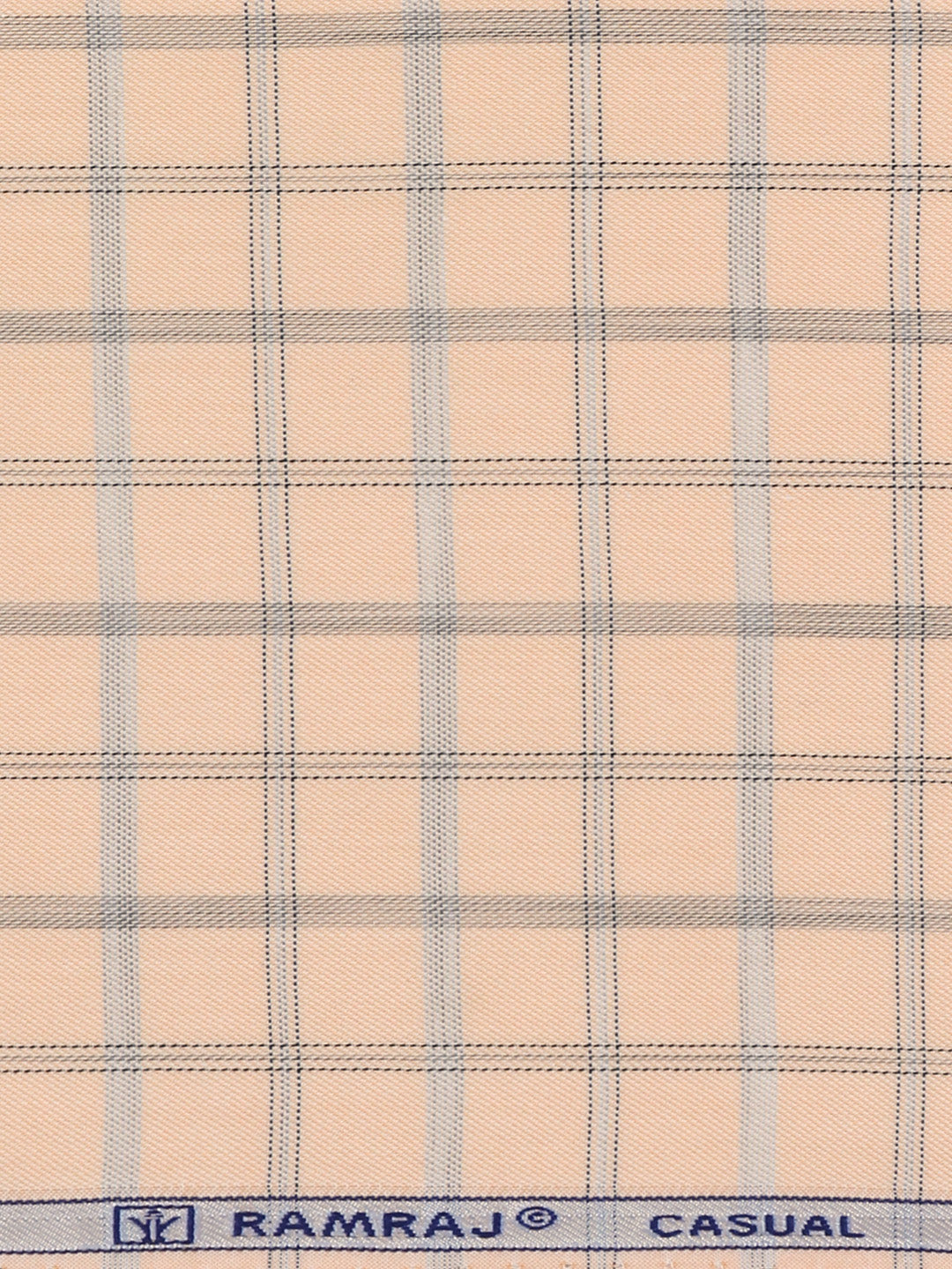 Cotton Rich Checked Orange Shirt Fabric High Style