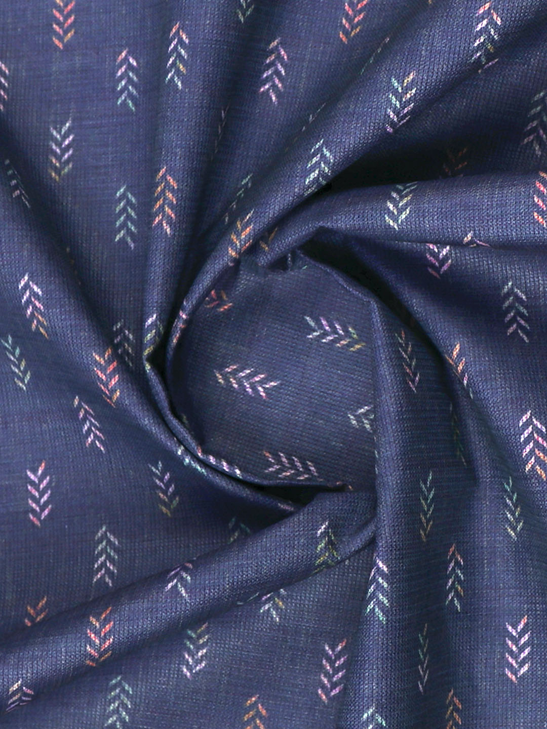 Cotton Navy Colour Printed Shirting Fabric Galaxy Art