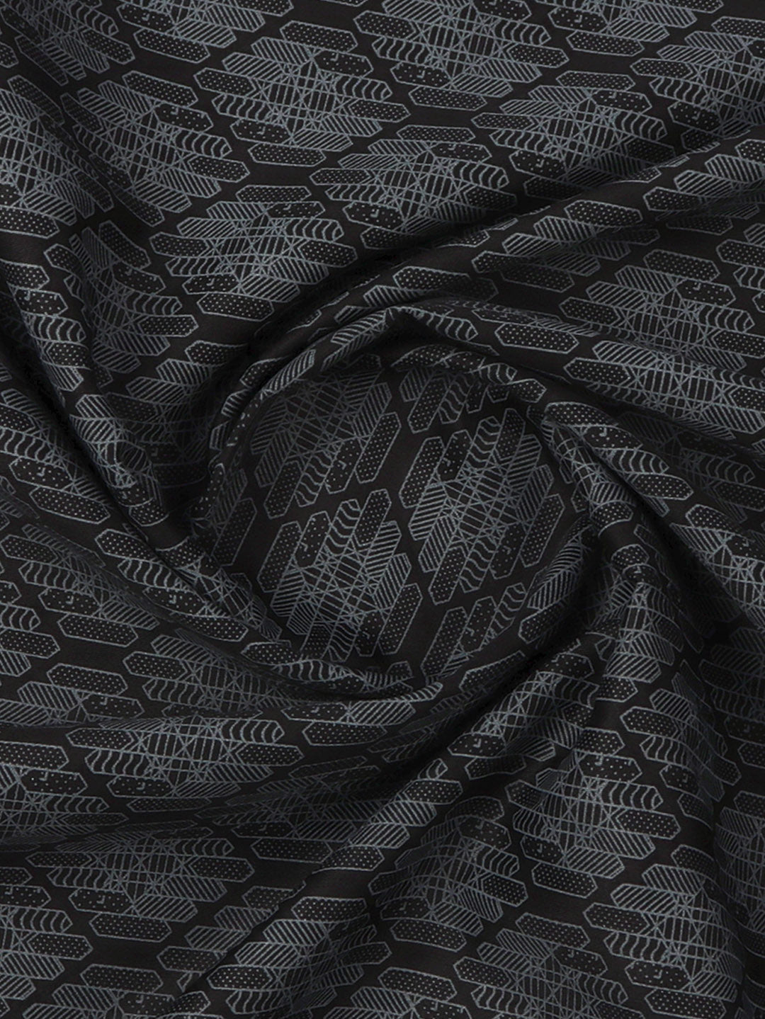 Cotton Super Fine Black Printed Shirt Fabric-OSLO