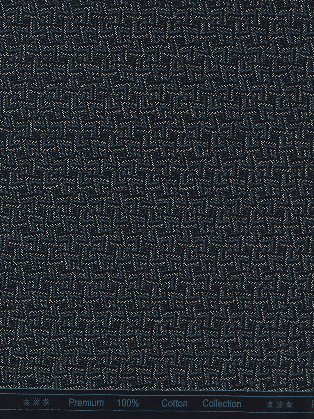 Men 100% Cotton Navy Blue Printed Shirt Fabric Oslo
