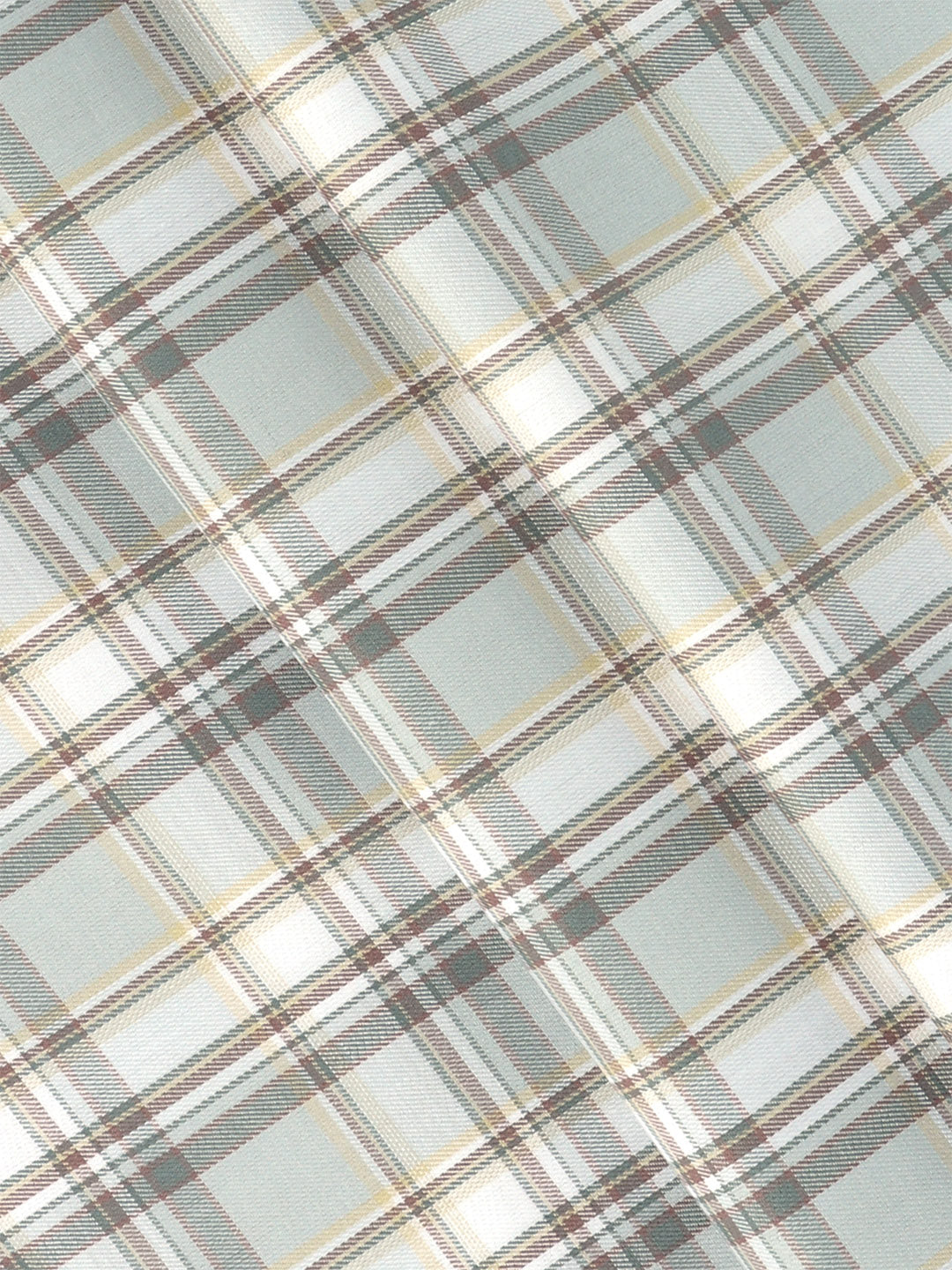 Men 100% Cotton Checked Shirt Fabric Grey Marcus