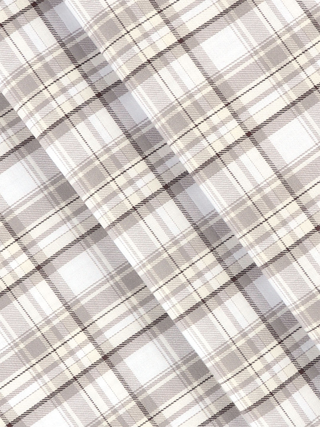 Men 100% Cotton Checked Shirt Fabric Brown Marcus