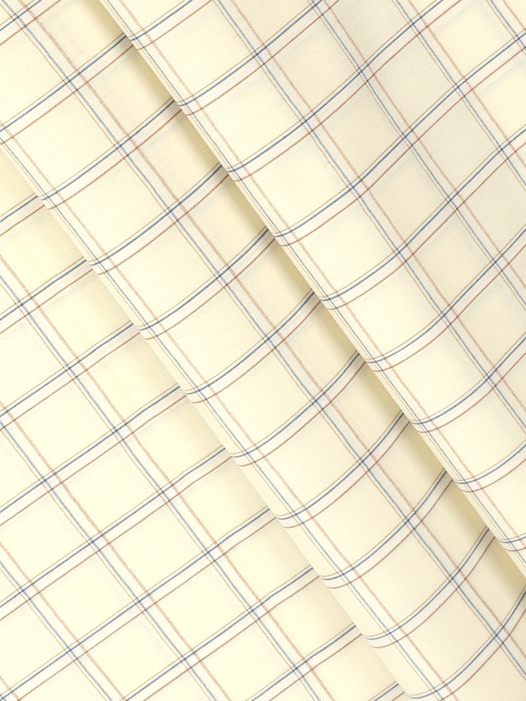 Mens Cotton Rich Yellow Checked Shirting Fabric High Style