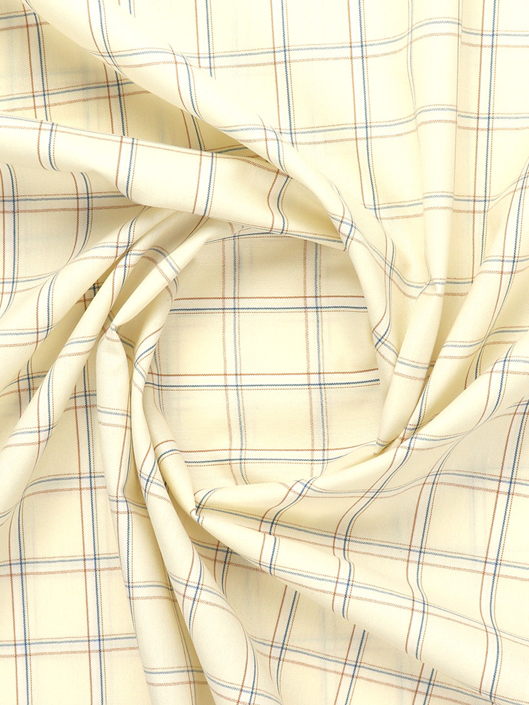 Mens Cotton Rich Yellow Checked Shirting Fabric High Style