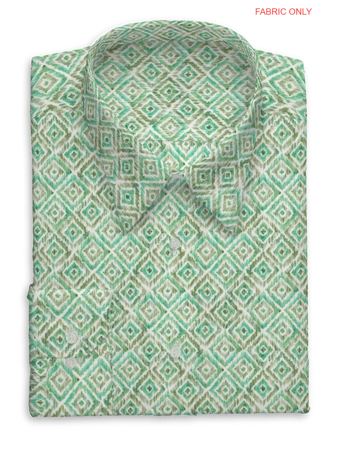 Cotton Printed Shirt Fabric Green Hanhai