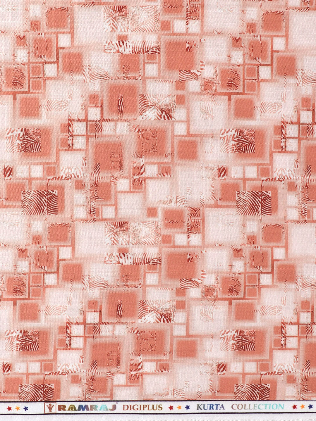 Men Cotton Blend Orange Printed Shirt Fabric Hanhai