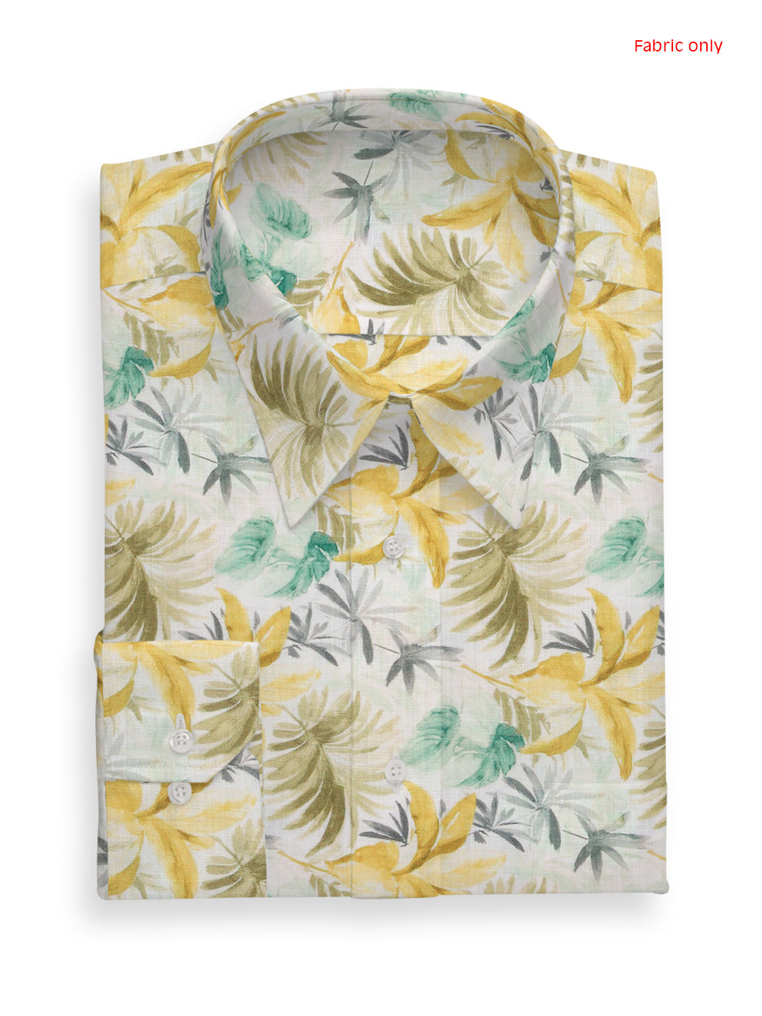 Men Cotton Blend Yellow Printed Shirt Fabric Hanhai