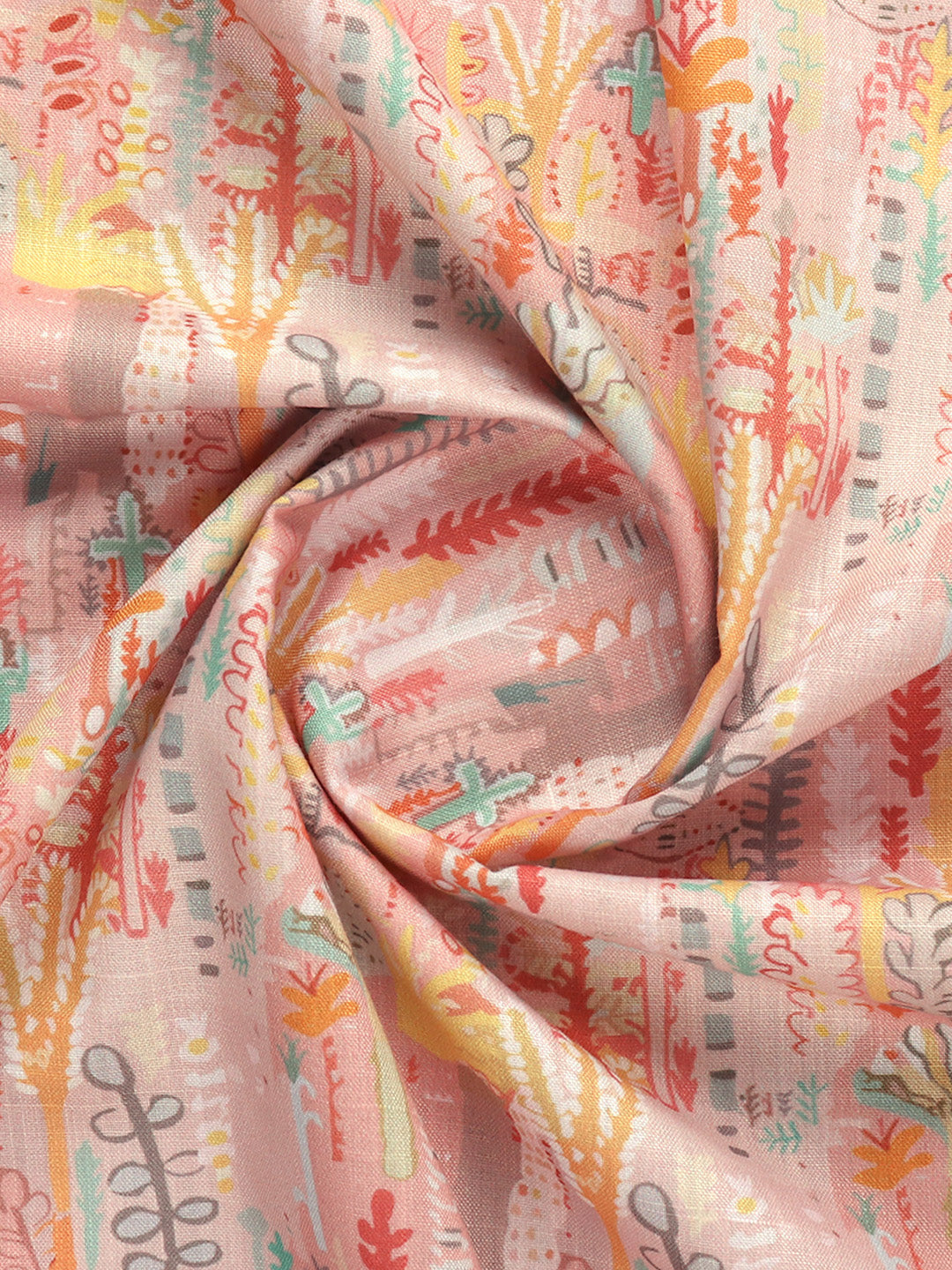 Men Cotton Blend Orange Printed Shirt Fabric Hanhai