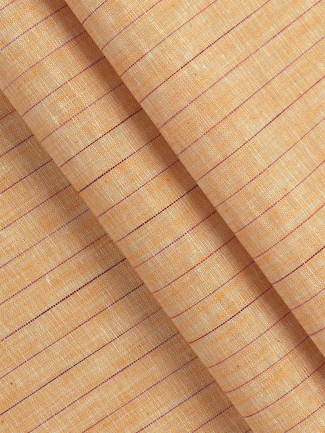 Men Cotton Rich Striped Shirt Fabric Orange High Style