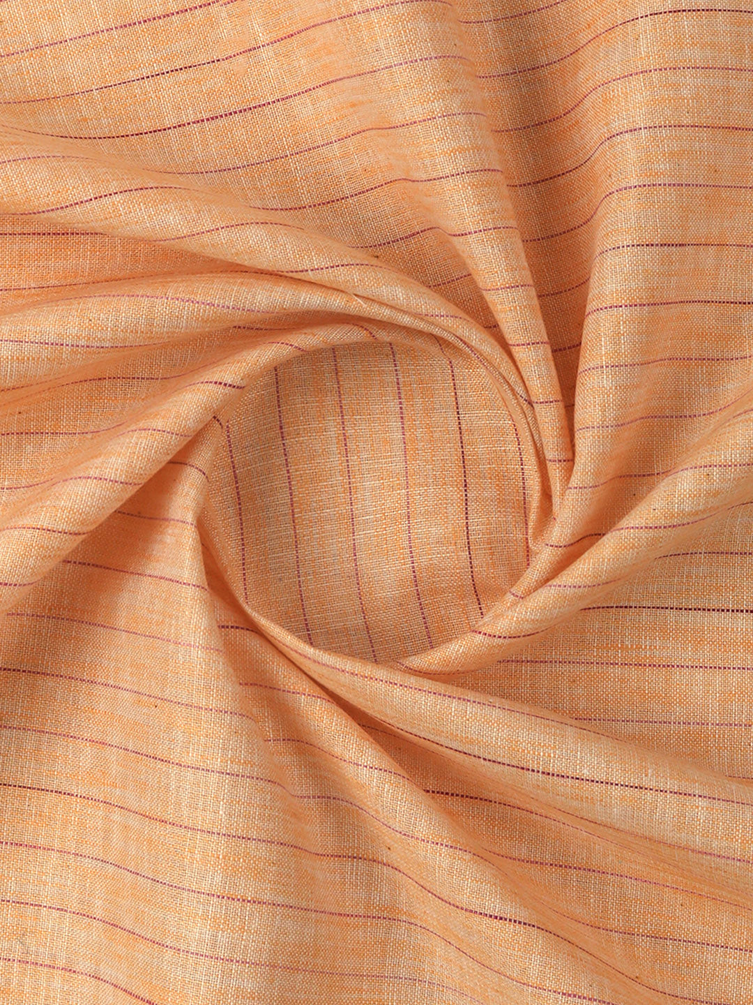 Men Cotton Rich Striped Shirt Fabric Orange High Style