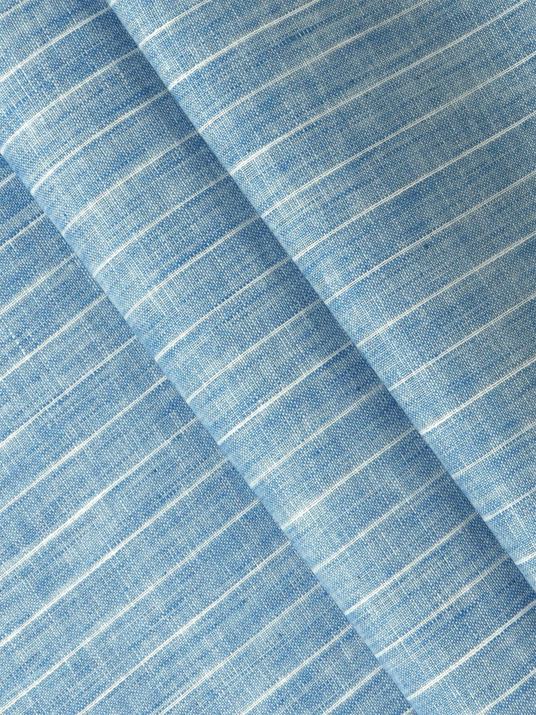 Mens Cotton Rich Striped Blue Shirt Fabric High Style