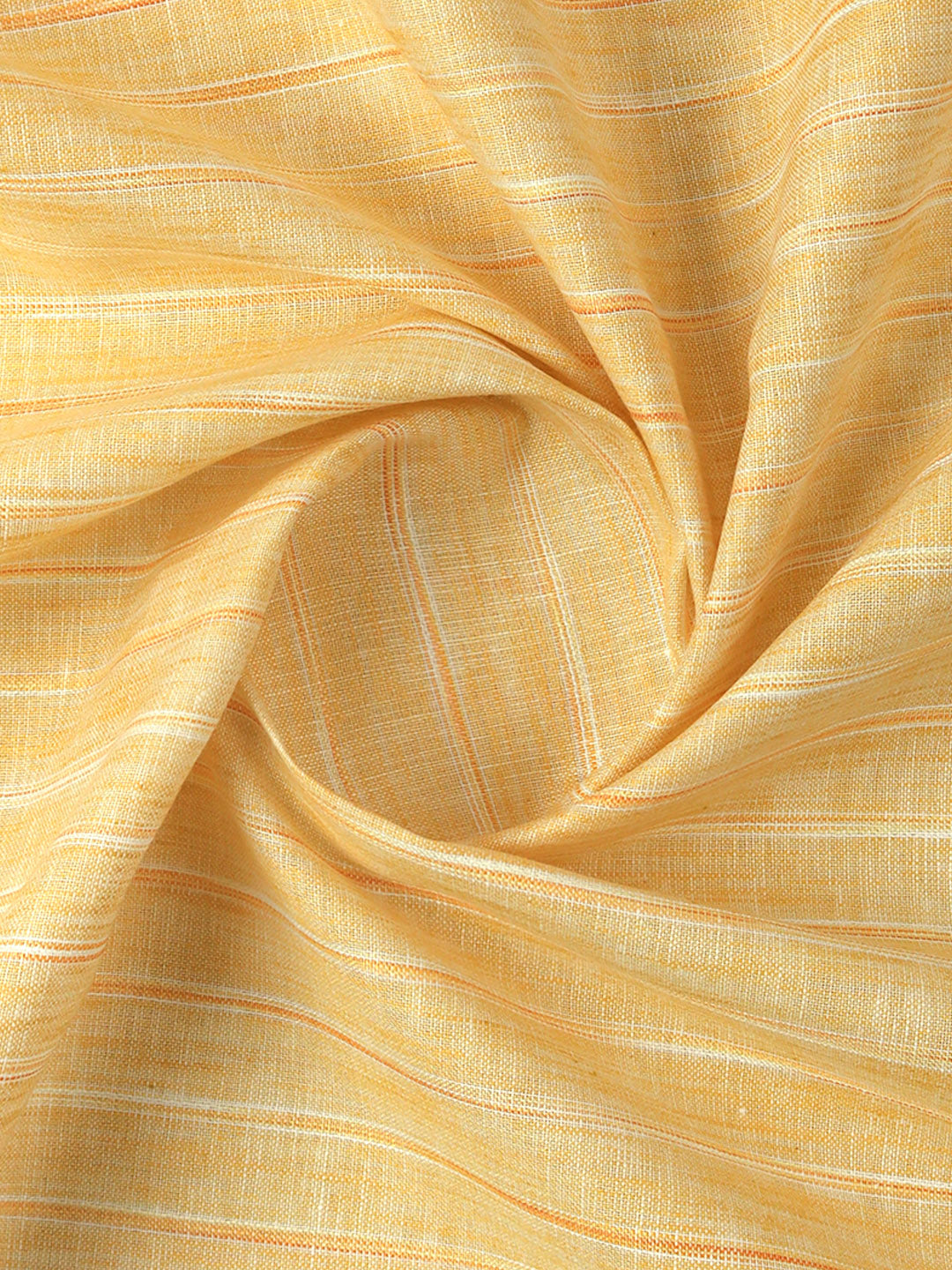 Mens Cotton Rich Striped Shirt Fabric Yellow High Style