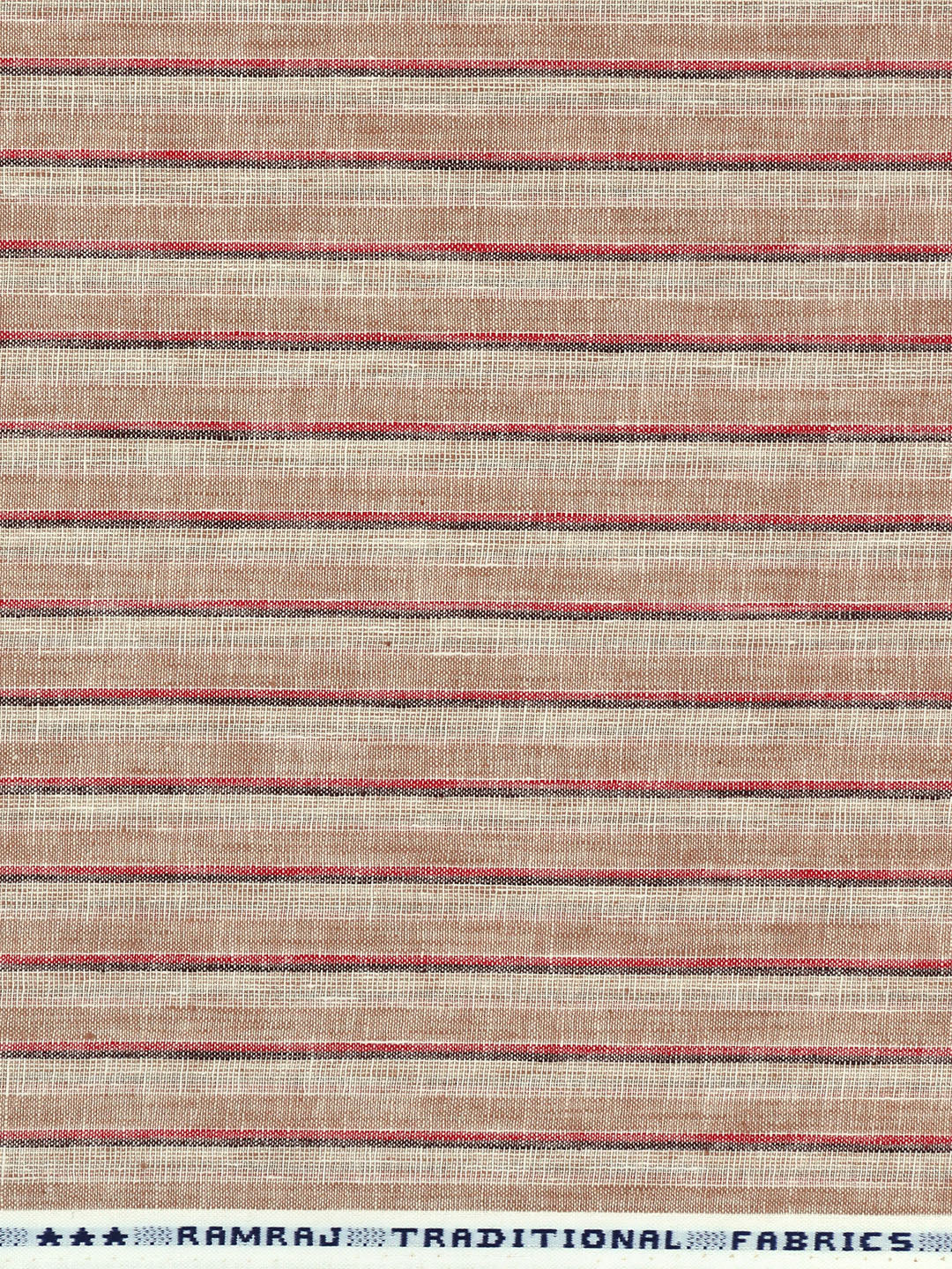 Cotton Rich Striped Light Brown Shirt Fabric High Style