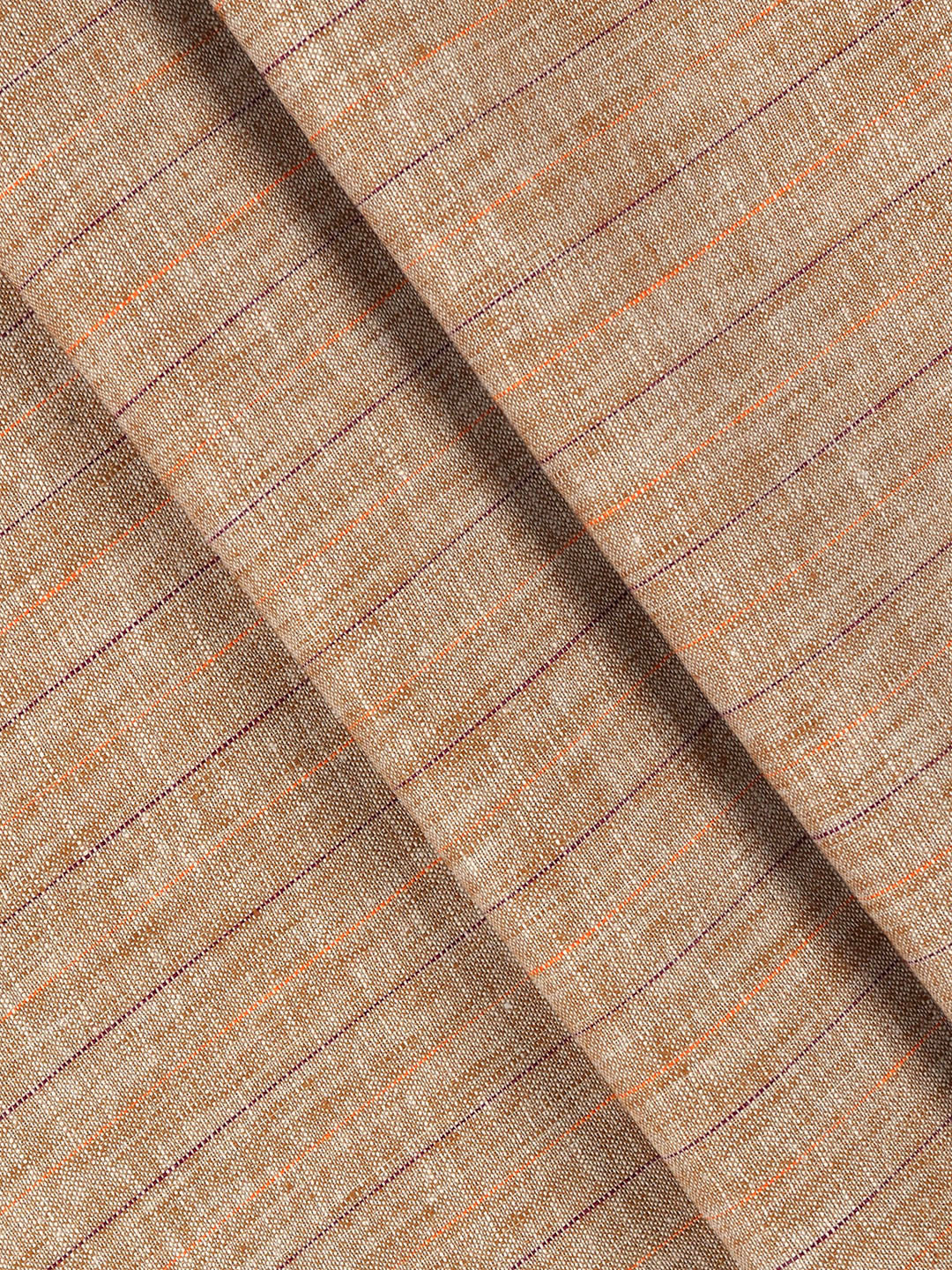 Cotton Rich Striped Brown Shirt Fabric High Style