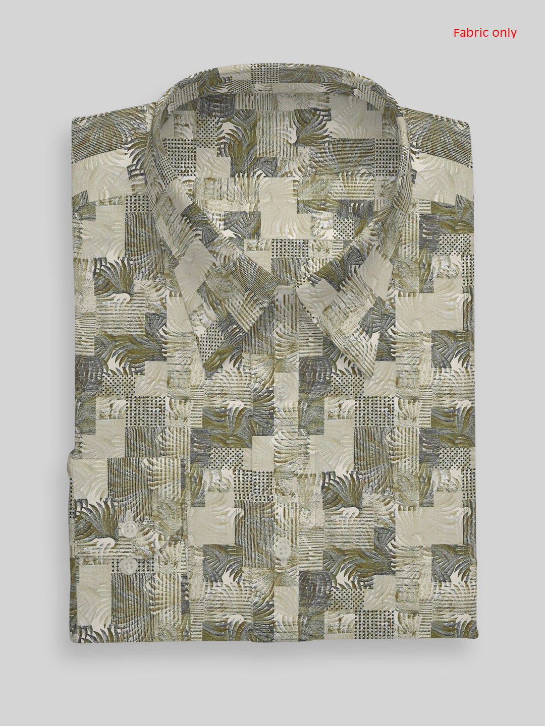Men Cotton Blend Printed Shirt Fabric Green Rolex Print