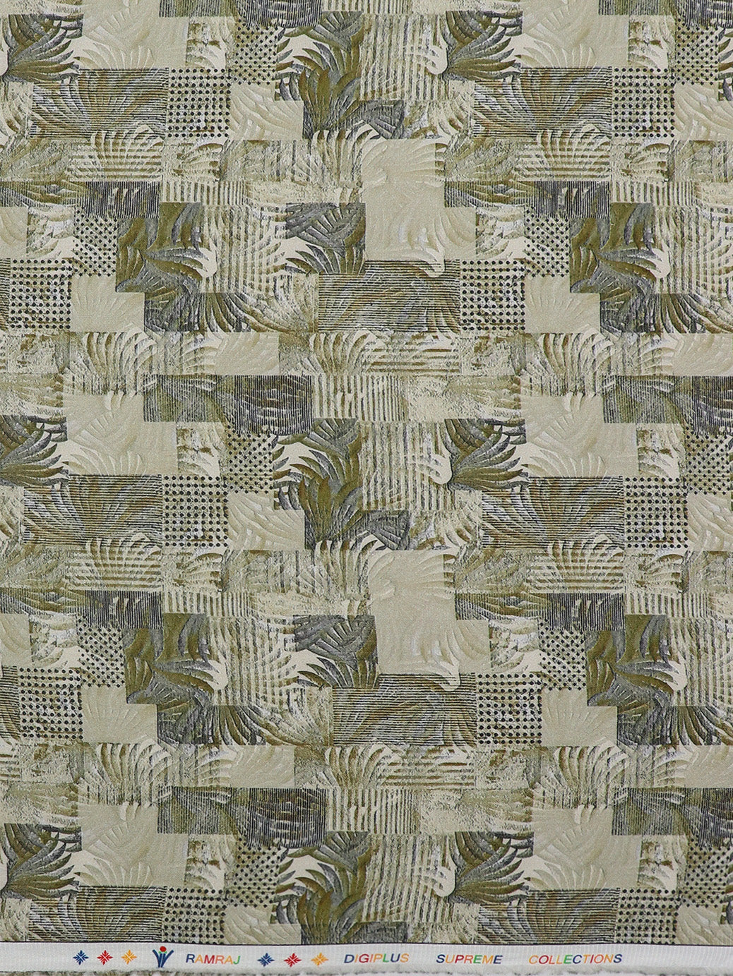 Men Cotton Blend Printed Shirt Fabric Green Rolex Print