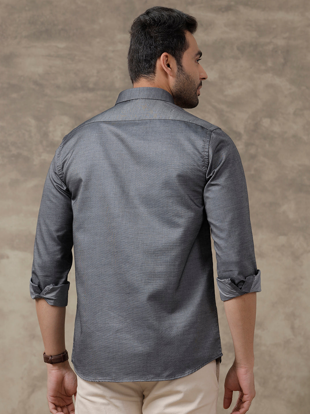 Men Premium Cotton Shirt Grey EL GP2