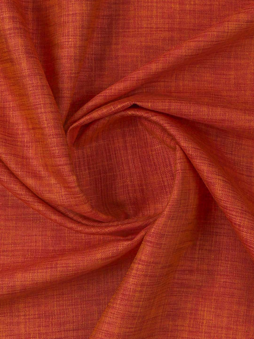 Cotton Rich Orange Self Design Shirt Fabric Infinity