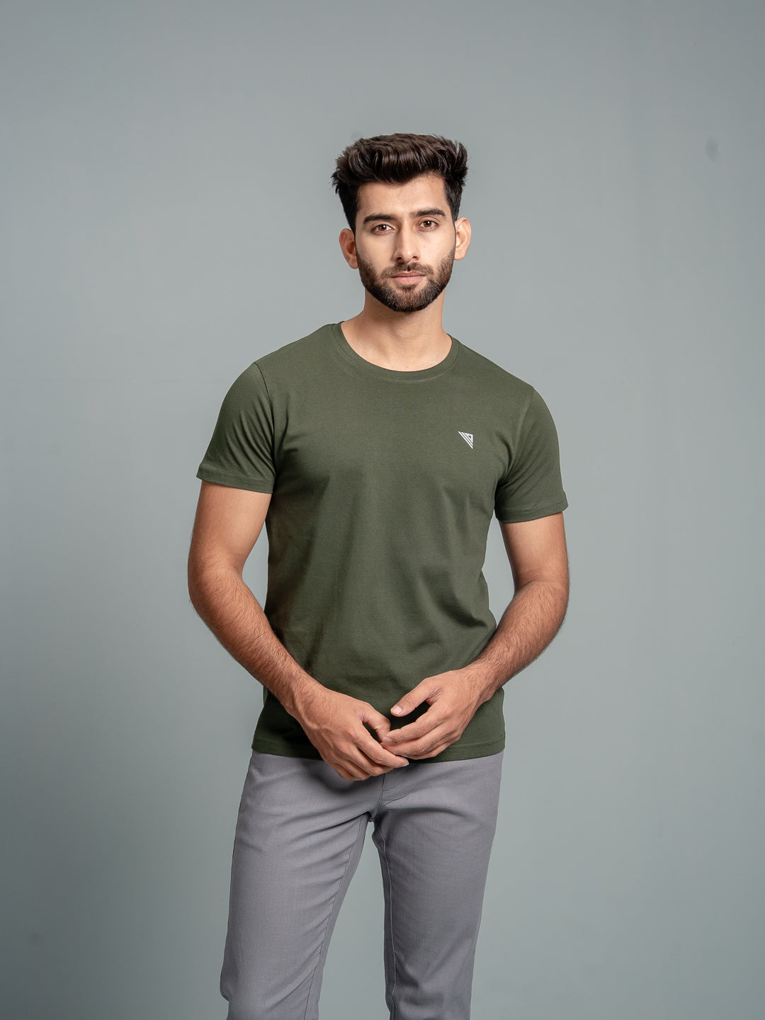 Men 100% Cotton Smart Fit Expert Tee Hunter Green ET5