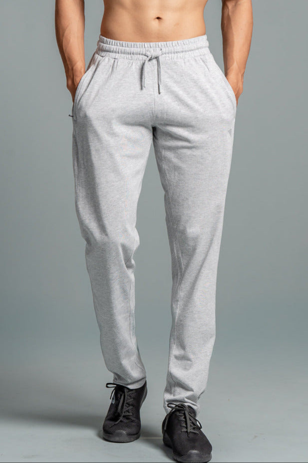 Men Combed Cotton Rich Track Pant with Side Pockets Grey Melange ETK3
