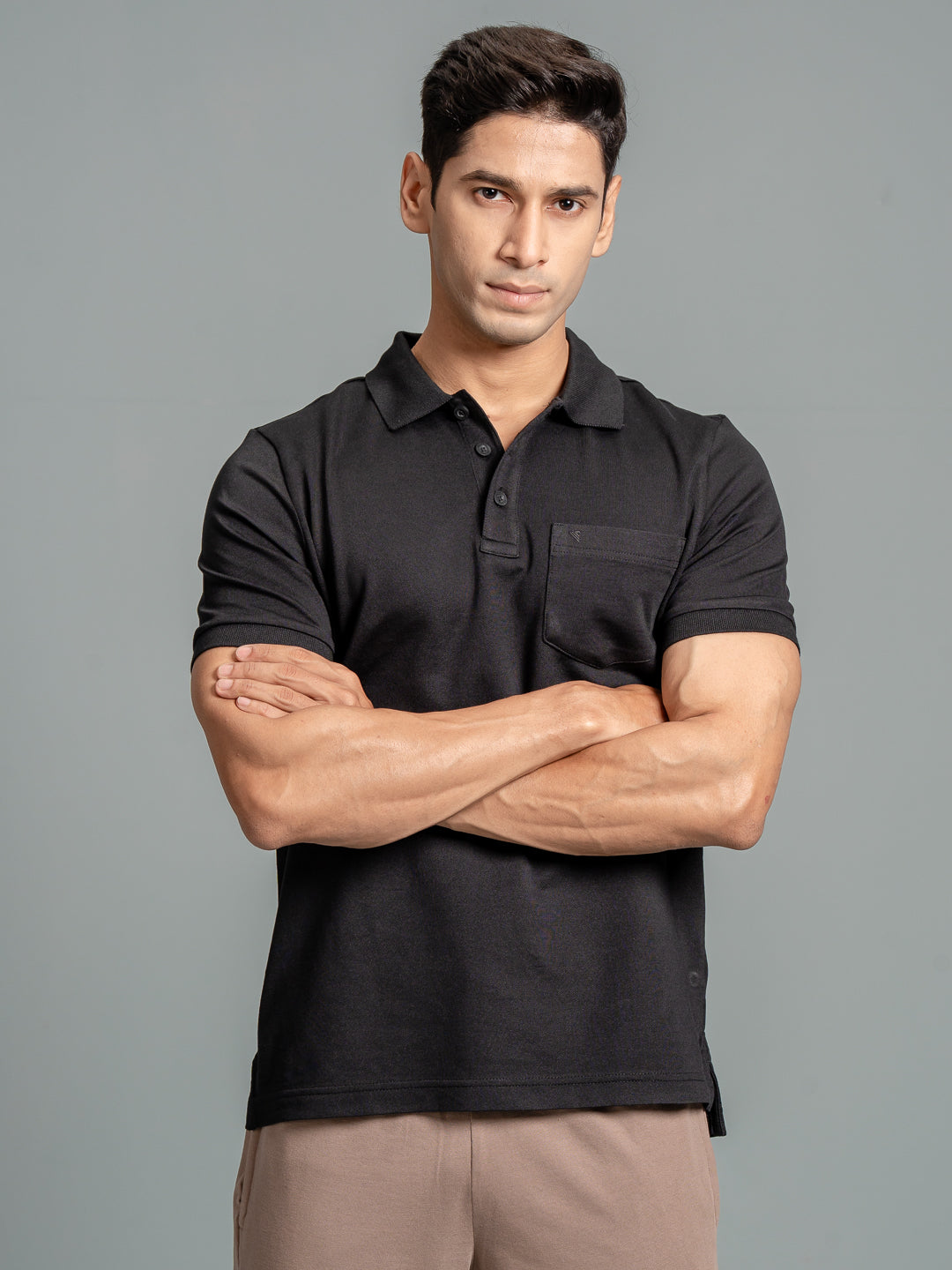Men Cotton Rich Smart Fit Expert Polo T-Shirt Jet Black EPD14