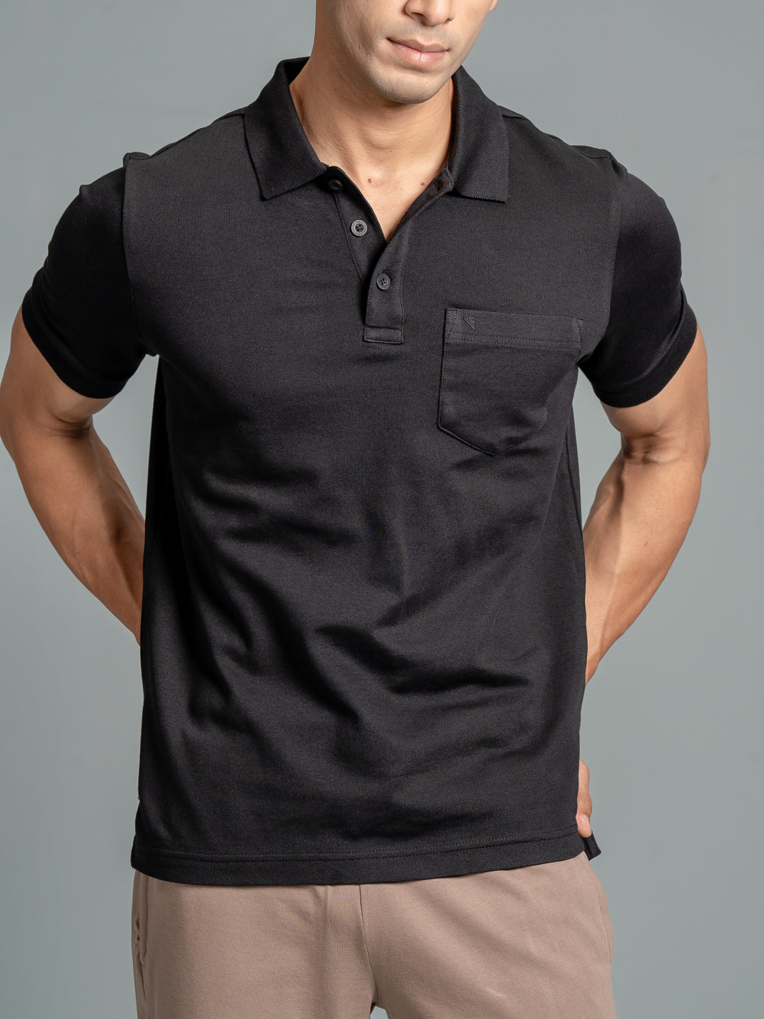 Men Cotton Rich Smart Fit Expert Polo T-Shirt Jet Black EPD14