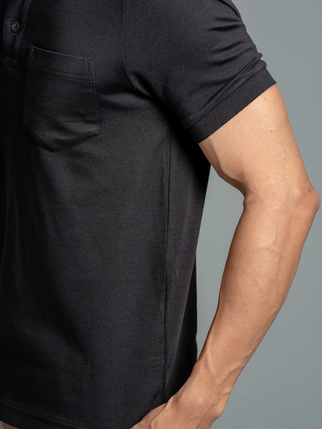 Men Cotton Rich Smart Fit Expert Polo T-Shirt Jet Black EPD14