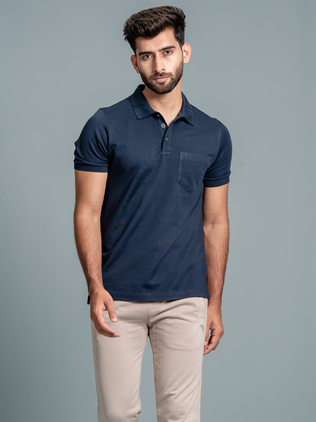 Men Cotton Rich Smart Fit Expert Polo T-Shirt Navy EPD13