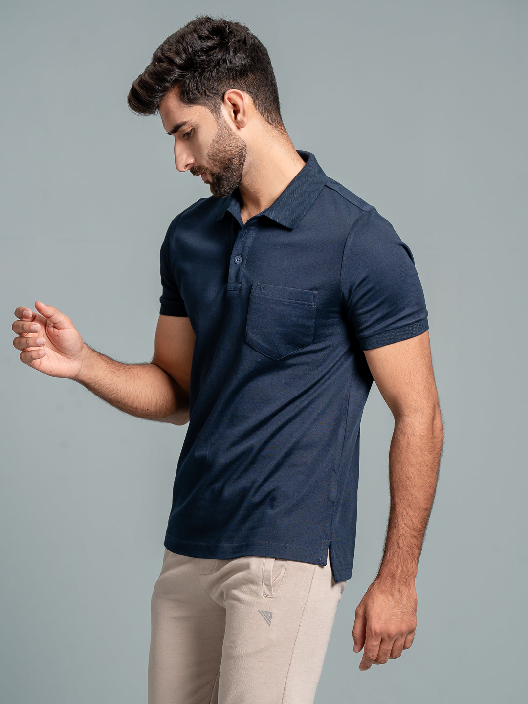 Men Cotton Rich Smart Fit Expert Polo T-Shirt Navy EPD13