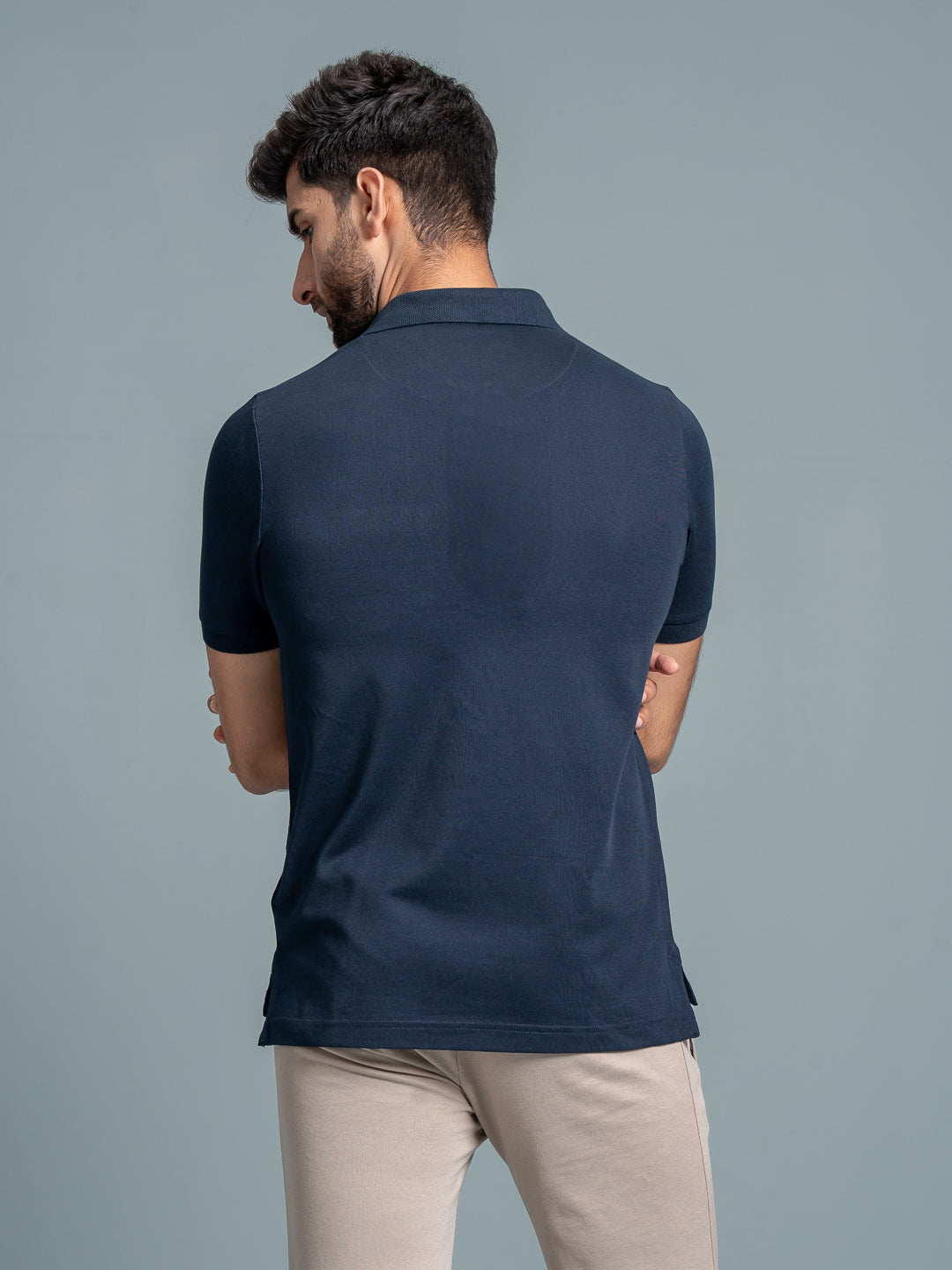 Men Cotton Rich Smart Fit Expert Polo T-Shirt Navy EPD13