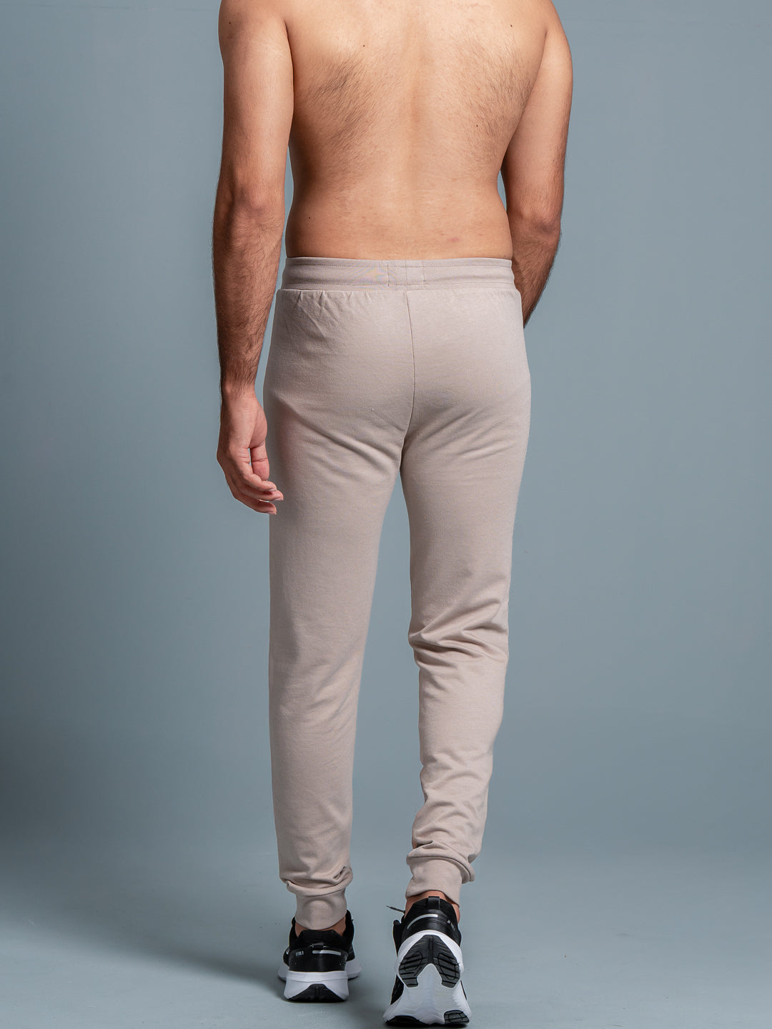 Men Combed Cotton Rich Jogger with Side Pockets Beige EJ7