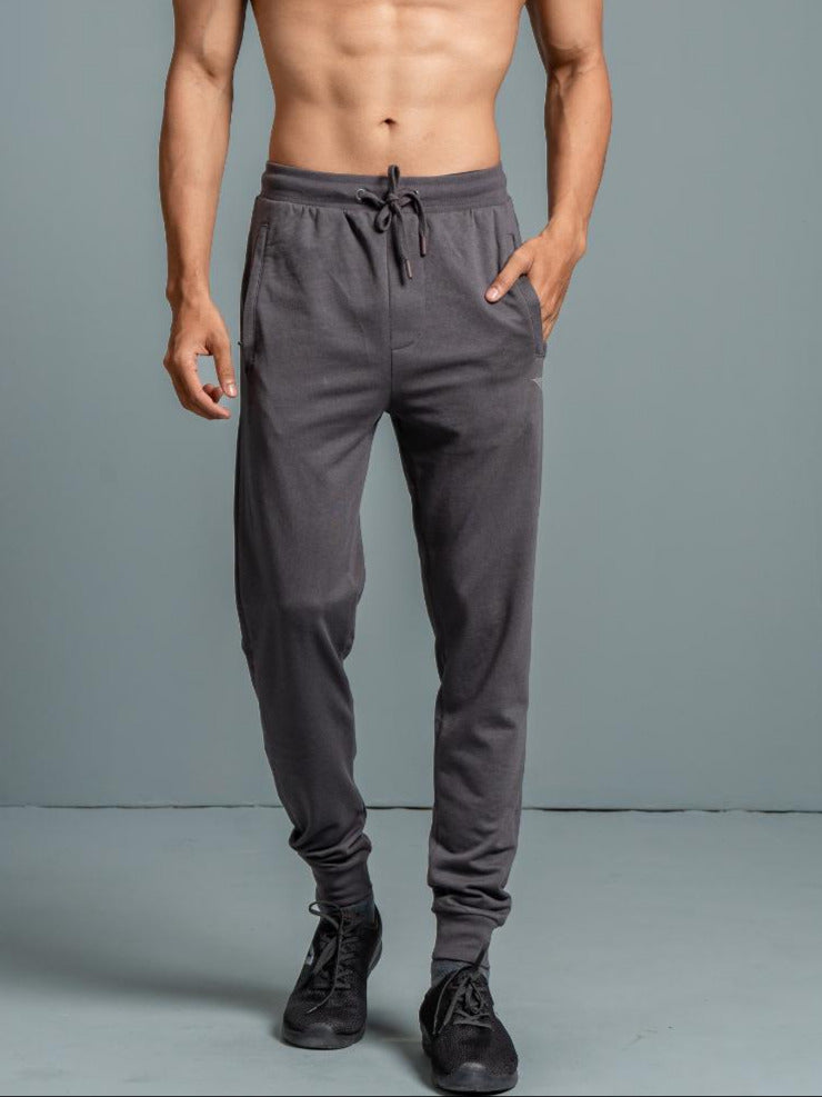 Men Combed Cotton Rich Jogger with Side Pockets Dark Grey EJ2
