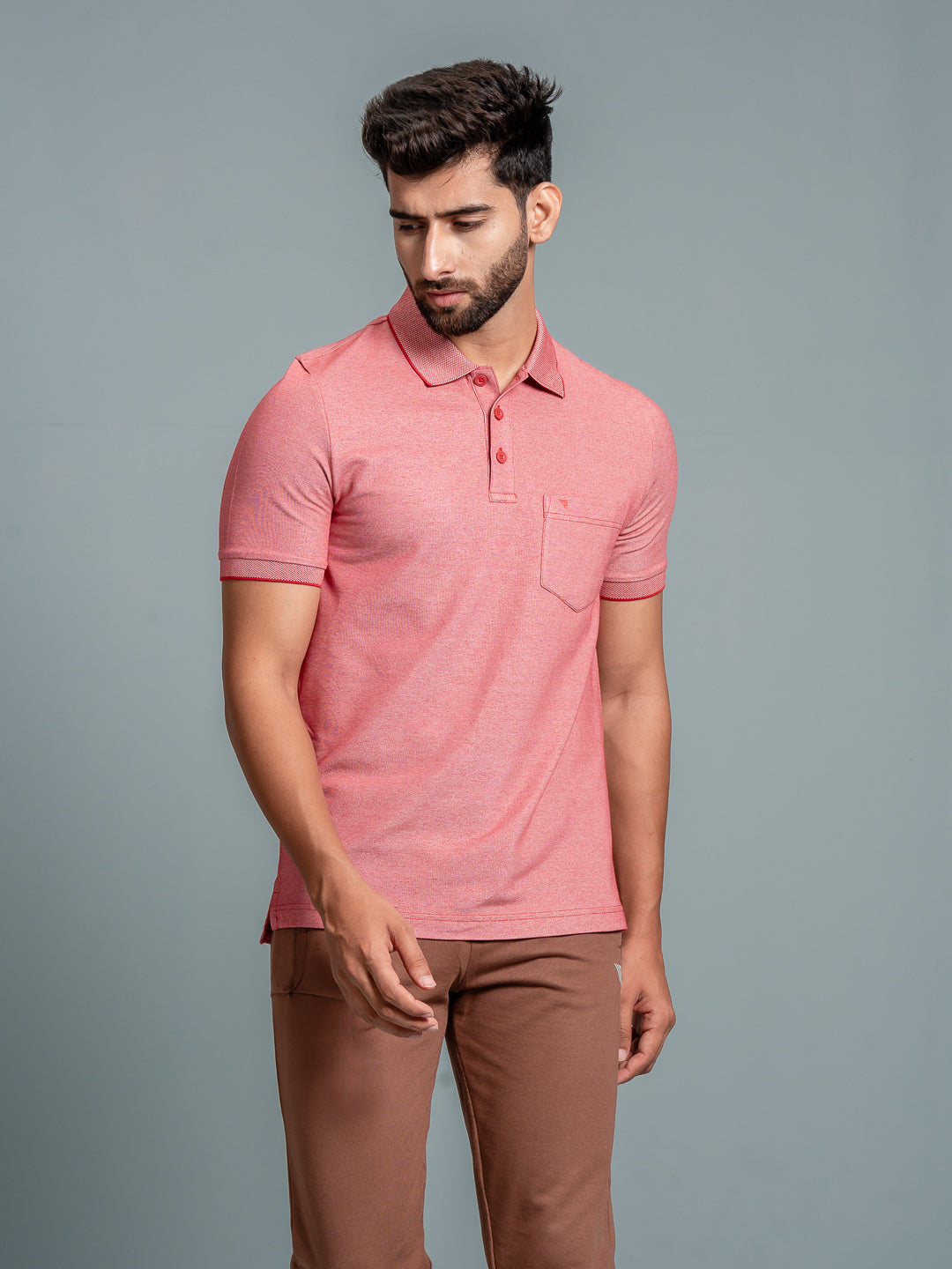 Men Cotton Rich Smart Fit Expert Polo T-Shirt Red EP4