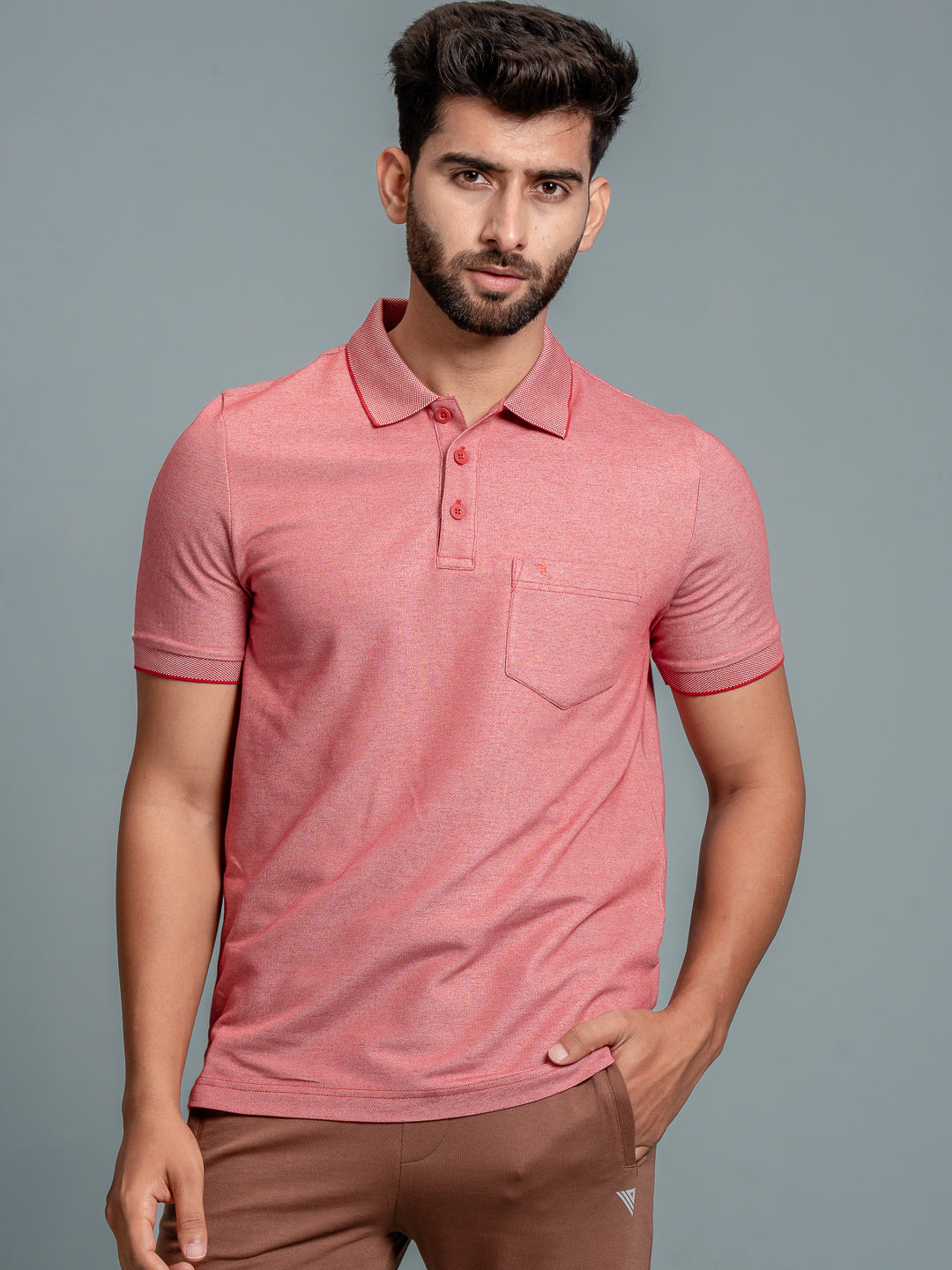 Men Cotton Rich Smart Fit Expert Polo T-Shirt Red EP4