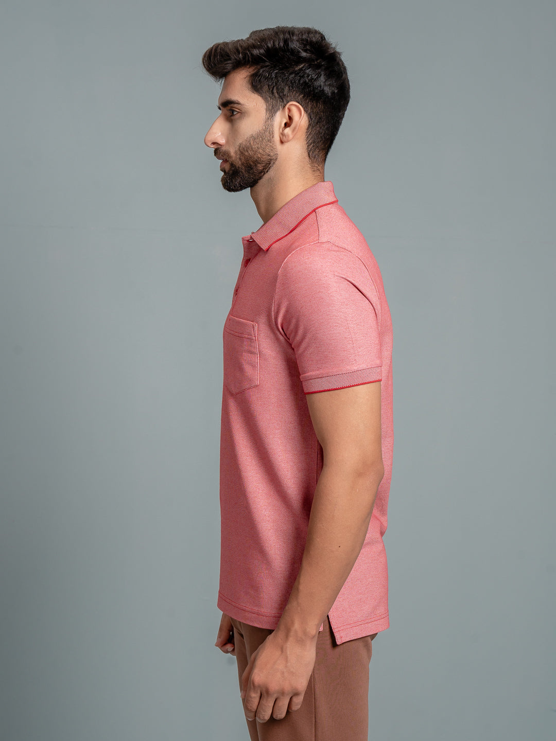Men Cotton Rich Smart Fit Expert Polo T-Shirt Red EP4