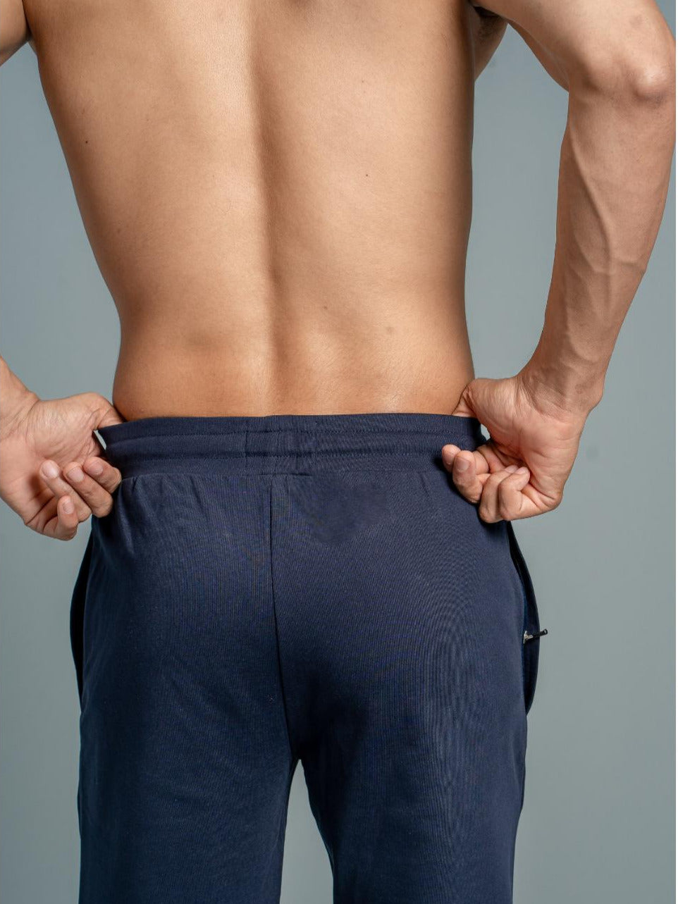 Men Combed Cotton Rich Jogger with Side Pockets Navy EJ4